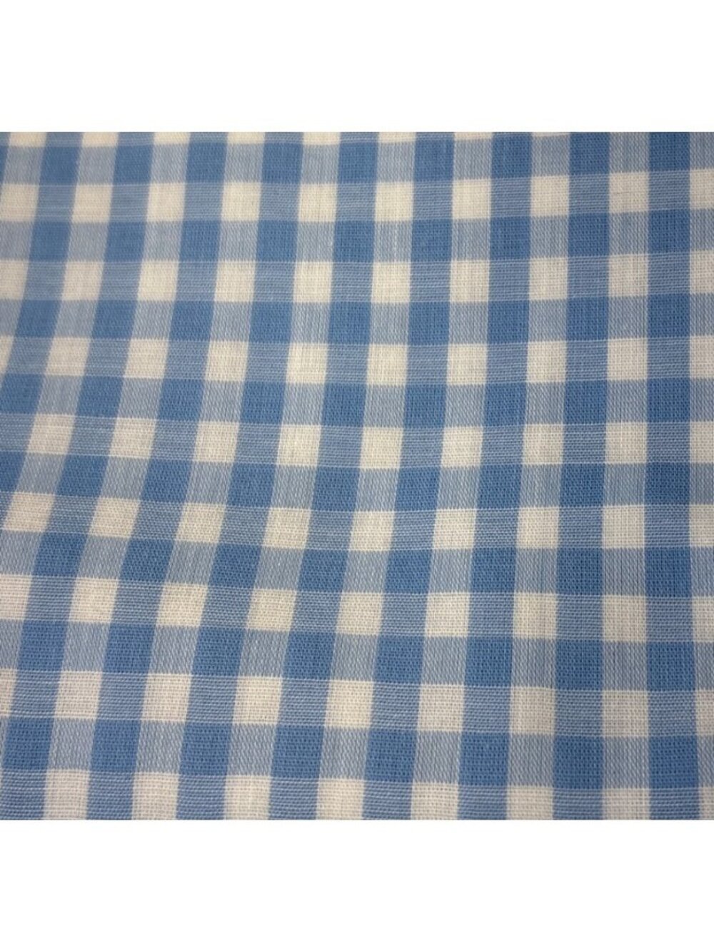Blue & White Gingham Checkered Cotton Fabric 1/2 yard x 44" Sewing Craft